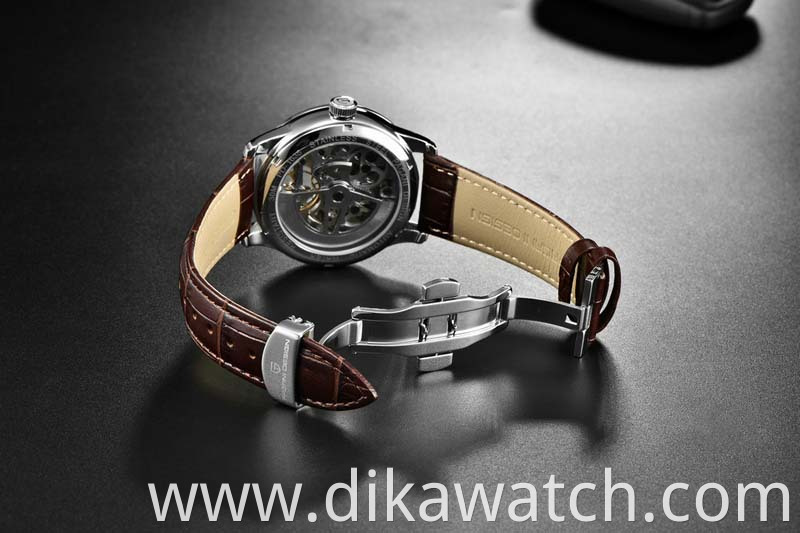 BENYAR Top Men High Quality Watches Luxury Leather Wrist Watches Fashion Well-design Skeleton Mechanical Watch Waterproof